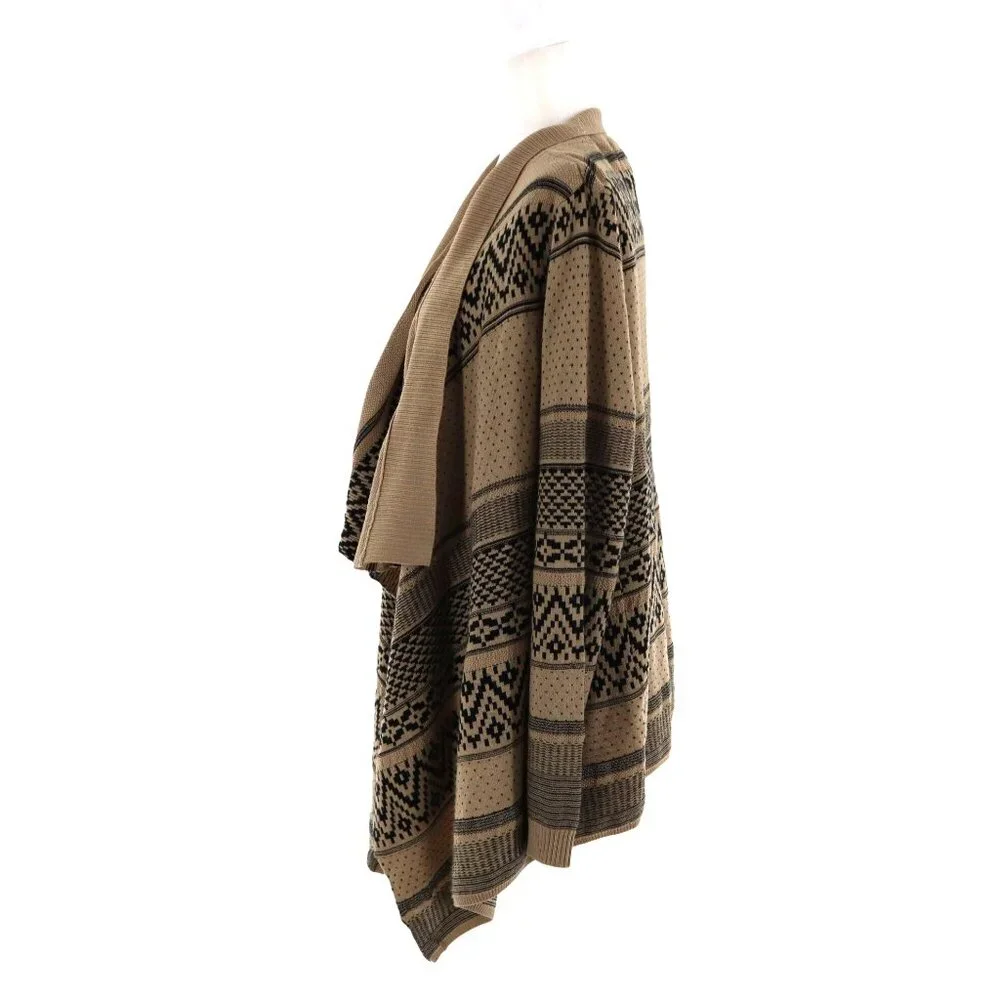 Cameo & Myth Waterfall Cardigan Womens M Beige Cottagecore Boho‎ Ethnic Unique